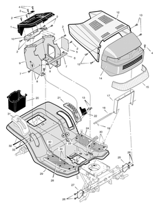 Hood And Dash Diagram and Parts List for 461000X8A 2003 Briggs and Stratton Lawn Tractor